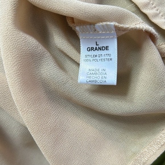 Zenna Styles Tan Sleeveless blouse with criss-cross back size L - Picture 5 of 5